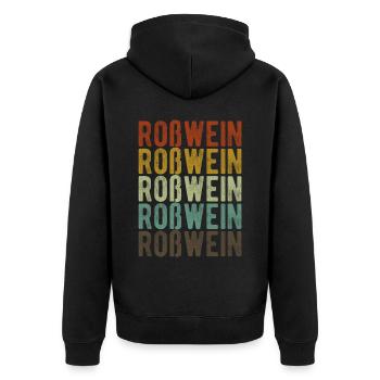 Roßwein Stadt Retro Vintage - Unisex Premium Organic Zip Hoodie - black - Back - Nico (187cm)