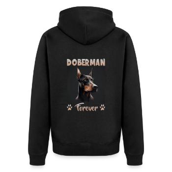 Dog saying Doberman design pour les amoureux des chiens - Veste à capuche bio Premium Unisexe - noir - Dos - Nico (187cm)