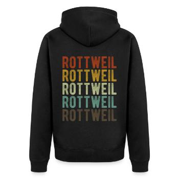 Rottweil Stadt Retro Vintage - Unisex Premium Bio Zip Hoodie - Schwarz - Hinten - Nico (187cm)