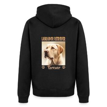 Hunde Spruch Labrador Retriever Design für - Unisex Premium Bio Zip Hoodie - Schwarz - Hinten - Nico (187cm)