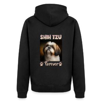 Dog Saying Shih Tzu Design pour les amoureux des chiens - Veste à capuche bio Premium Unisexe - noir - Dos - Nico (187cm)