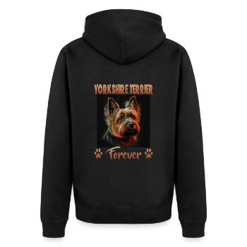 Dog Saying Yorkshire Terrier Design pour - Veste à capuche bio Premium Unisexe - noir - Dos - Nico (187cm)