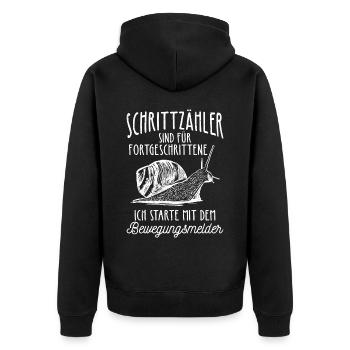 Papa & Sohn Das Perfekte Team Für Die Ewigkeit Vat - Unisex Premium Bio Zip Hoodie - Schwarz - Hinten - Nico (187cm)