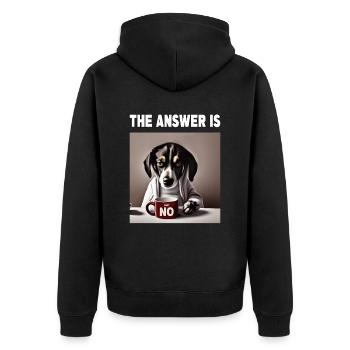 La réponse est non. Grincheux Chien drôle - Veste à capuche bio Premium Unisexe - noir - Dos - Nico (187cm)