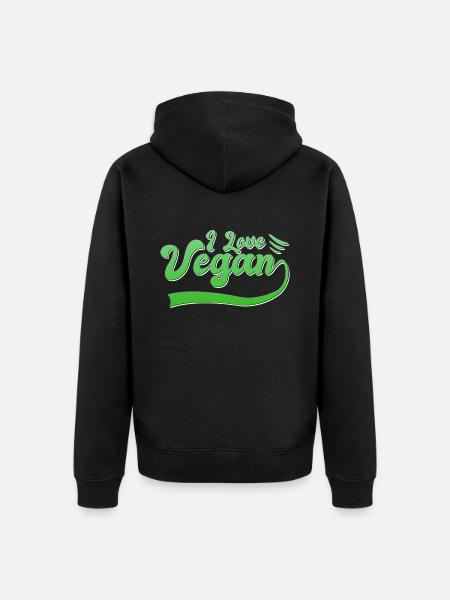 Vegan - Unisex Premium Organic Zip Hoodie - black
