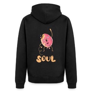 Valentinstags Freundin, Freund, Mann, Frau Partner - Unisex Premium Bio Zip Hoodie - Schwarz - Hinten - Nico (187cm)