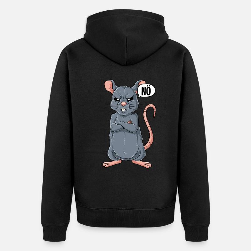 Ratte Nö - Unisex Premium Bio Zip Hoodie - Schwarz