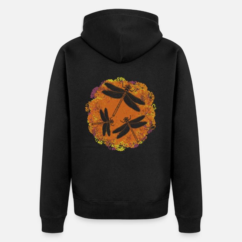 Libellen Insekten Libellules Libelle - Veste à capuche bio Premium Unisexe - noir