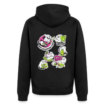 Valentine's Day - Ghosting Singles - Anti Valentine - Unisex Premium Organic Zip Hoodie - black - Back - Nico (187cm)