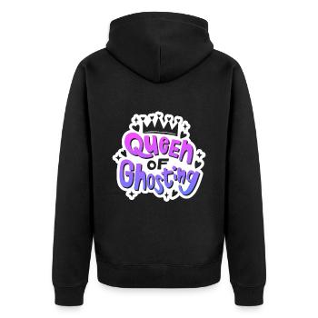 Valentine's Day - Queen of Ghosting - Anti Valentine - Unisex Premium Organic Zip Hoodie - black - Back - Nico (187cm)
