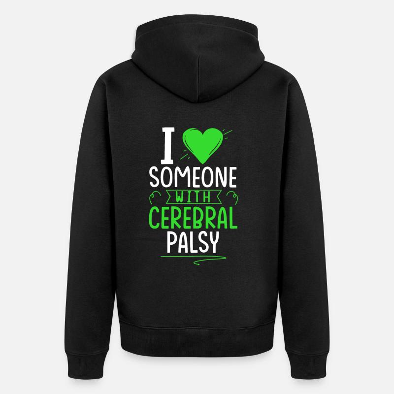 Paralysie hébrale, conscience de la paralysie cérébrale - Veste à capuche bio Premium Unisexe - noir