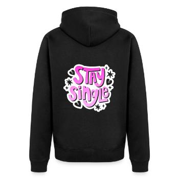 Valentine's Day - Stay Single - Anti Valentine - Unisex Premium Organic Zip Hoodie - black - Back - Nico (187cm)