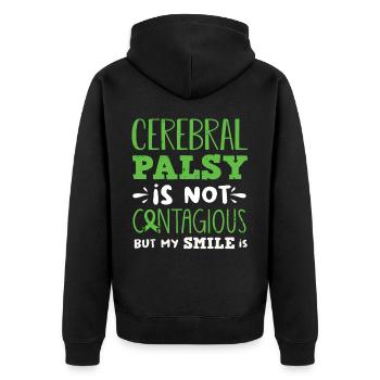 Hebral palsy, cerebral palsy consciousness - Unisex Premium Organic Zip Hoodie - black - Back - Nico (187cm)