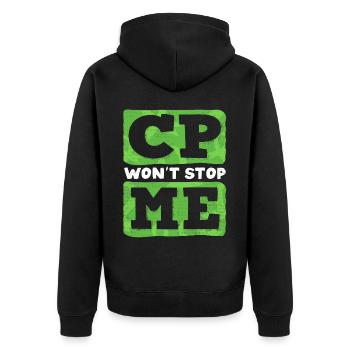 Hebral palsy, cerebral palsy consciousness - Unisex Premium Organic Zip Hoodie - black - Back - Nico (187cm)