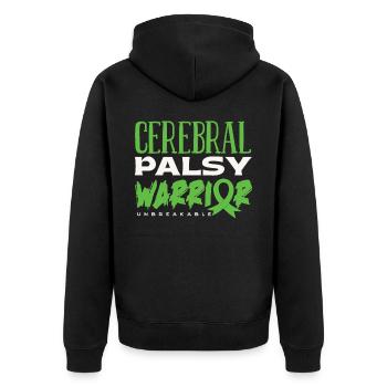 Hebral palsy, cerebral palsy consciousness - Unisex Premium Organic Zip Hoodie - black - Back - Nico (187cm)