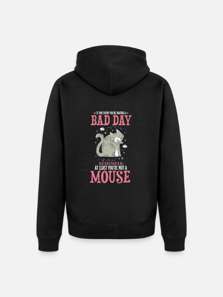 Funny Cat Pet Saying Design - Unisex Premium Organic Zip Hoodie - black