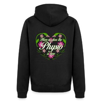 Physio Physiotherapist Physiotherapy - Unisex Premium Organic Zip Hoodie - black - Back - Nico (187cm)