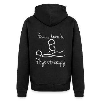 Physio Physiotherapist Physiotherapist - Unisex Premium Organic Zip Hoodie - black - Back - Nico (187cm)