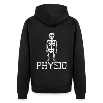 Physio Skeleton Physiotherapist - Unisex Premium Organic Zip Hoodie - black - Back - Nico (187cm)