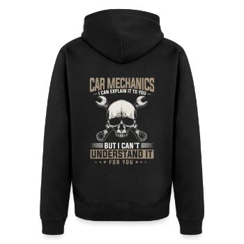 Mécanicien automobile, mécanicien, mécanicien automobile - Veste à capuche bio Premium Unisexe - noir - Dos - Nico (187cm)