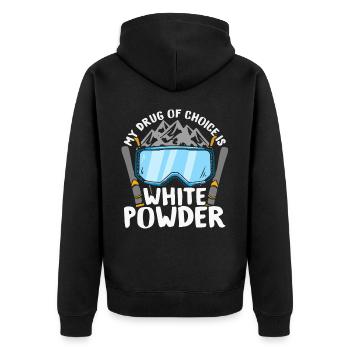 Snowboarder, Snowboarden - Unisex Premium Bio Zip Hoodie - Schwarz - Hinten - Nico (187cm)