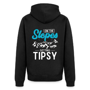 Snowboarder, Snowboarden - Unisex Premium Bio Zip Hoodie - Schwarz - Hinten - Nico (187cm)