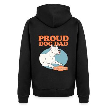 Dogo Argentino Papa Chiens Chien Propriétaire Cadeau - Veste à capuche bio Premium Unisexe - noir - Dos - Nico (187cm)