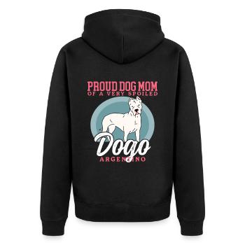 Dogo Argentino Mom Dog Dog Owner Gift - Unisex Premium Organic Zip Hoodie - black - Back - Nico (187cm)