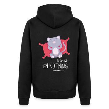 To Do List Nothing Cat Sleeping Shirt - Veste à capuche bio Premium Unisexe - noir - Dos - Nico (187cm)