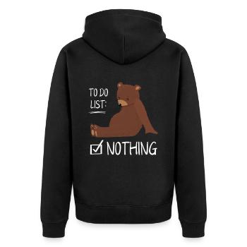 To Do List Nothing Bear Sleepshirt - Veste à capuche bio Premium Unisexe - noir - Dos - Nico (187cm)