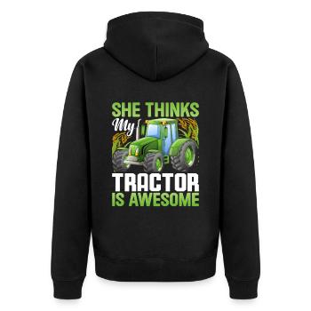 Quota d’agriculteur pour tracteurs agricoles - Veste à capuche bio Premium Unisexe - noir - Dos - Nico (187cm)