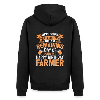 Quota d’agriculteur pour tracteurs agricoles - Veste à capuche bio Premium Unisexe - noir - Dos - Nico (187cm)