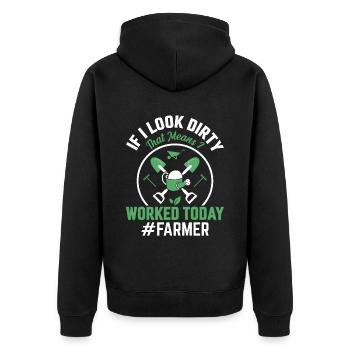 Quota d’agriculteur pour tracteurs agricoles - Veste à capuche bio Premium Unisexe - noir - Dos - Nico (187cm)