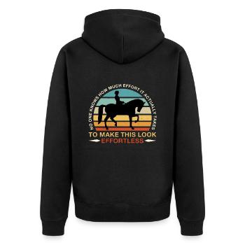 Dressage No One Knows Retro Horses Dressage Rider - Unisex Premium Bio Zip Hoodie - Schwarz - Hinten - Nico (187cm)