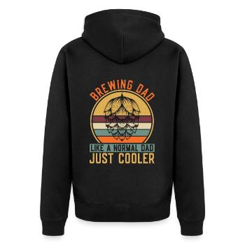 Beer Brewing Brewing Dad Like A Retro Home Brewer - Unisex Premium Organic Zip Hoodie - black - Back - Nico (187cm)