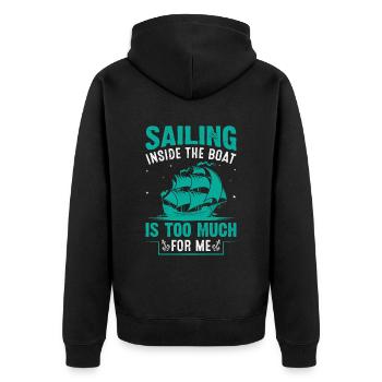 Voile de yacht qui dit drôle de voilier - Veste à capuche bio Premium Unisexe - noir - Dos - Nico (187cm)