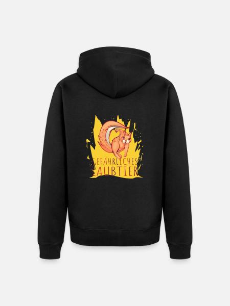 Gefährliches Laubtier Eichhörnchen - Unisex Premium Bio Zip Hoodie - Schwarz