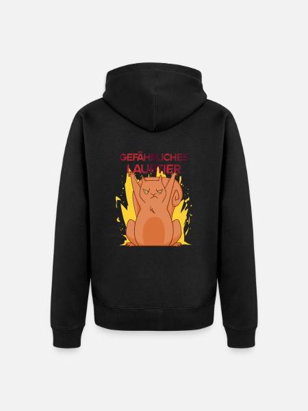Gefährliches Laubtier Eichhörnchen - Unisex Premium Bio Zip Hoodie - Schwarz
