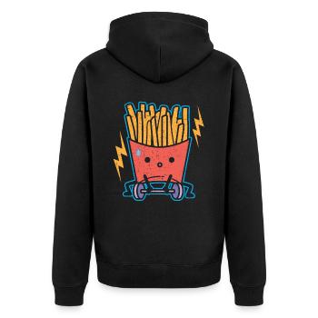 Frites Mangeur Foodie Potato Lover Français Frites - Veste à capuche bio Premium Unisexe - noir - Dos - Nico (187cm)
