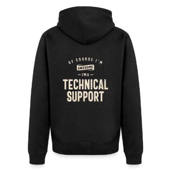 Technical Support Job Title Profession - Unisex Premium Organic Zip Hoodie - black - Back - Nico (187cm)