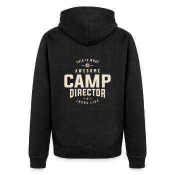 Camp Director Job Title Profession Birthday Worker - Unisex Premium Organic Zip Hoodie - black - Back - Nico (187cm)