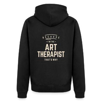 Art Therapist Job Title Profession - Unisex Premium Organic Zip Hoodie - black - Back - Nico (187cm)