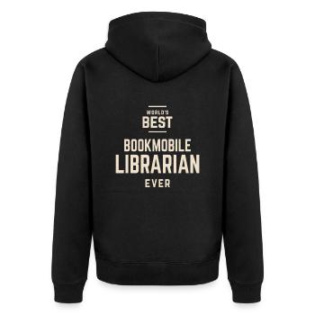 Bookmobile Librarian Job Title Profession - Unisex Premium Organic Zip Hoodie - black - Back - Nico (187cm)