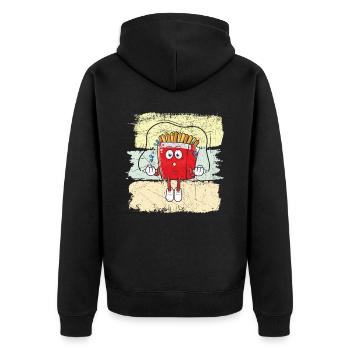 Frites Mangeur Foodie Potato Lover Français Frites - Veste à capuche bio Premium Unisexe - noir - Dos - Nico (187cm)
