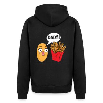 Frites Mangeur Foodie Amoureux de la pomme de terre Fête des pères - Veste à capuche bio Premium Unisexe - noir - Dos - Nico (187cm)