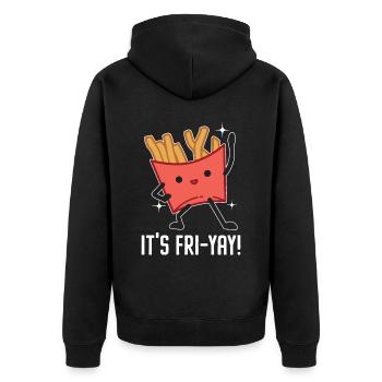 C’est Fri-Yay Fries Eater Foodie Potato Lover - Veste à capuche bio Premium Unisexe - noir - Dos - Nico (187cm)