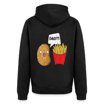 Frites Mangeur Foodie Amoureux de la pomme de terre Fête des pères - Veste à capuche bio Premium Unisexe - noir - Dos - Nico (187cm)
