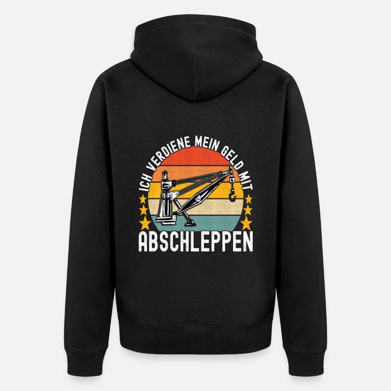Abschleppwagen Abschleppdienst - Unisex Premium Bio Zip Hoodie - Schwarz