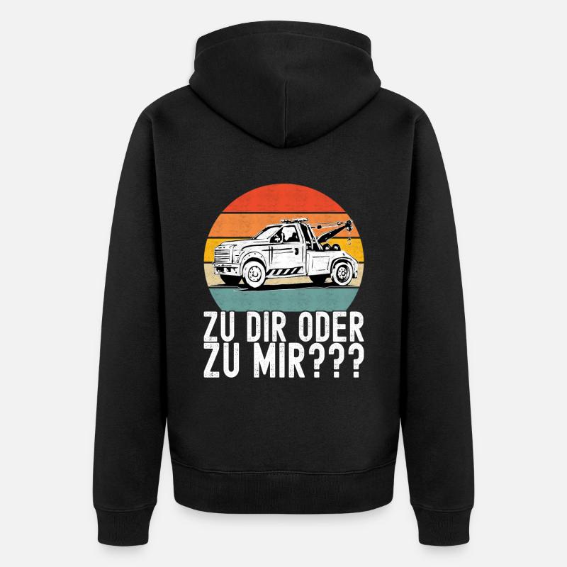Abschleppwagen Abschleppdienst - Unisex Premium Bio Zip Hoodie - Schwarz