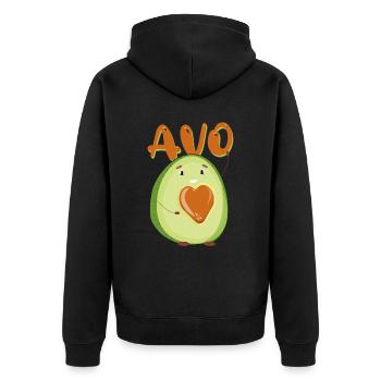 Petite amie, petit ami, homme, partenaire de la Saint-Valentin - Veste à capuche bio Premium Unisexe - noir - Dos - Nico (187cm)